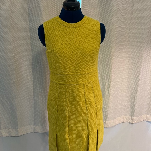 Diane Von Furstenberg Jackie Boucle Dress Yellow Tweed Vintage Fall Size 2 EUC!! - Picture 3 of 16